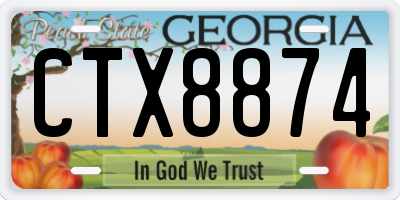 GA license plate CTX8874
