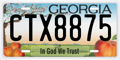GA license plate CTX8875