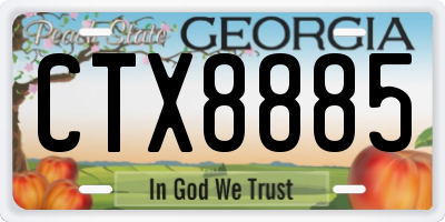 GA license plate CTX8885