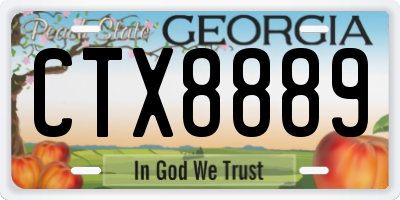 GA license plate CTX8889