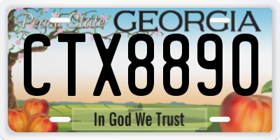 GA license plate CTX8890