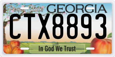 GA license plate CTX8893
