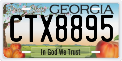 GA license plate CTX8895