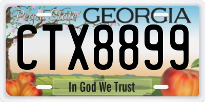GA license plate CTX8899