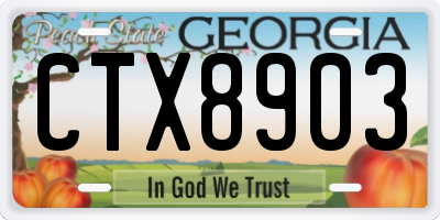 GA license plate CTX8903