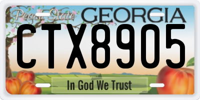 GA license plate CTX8905
