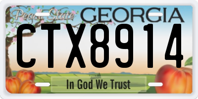 GA license plate CTX8914