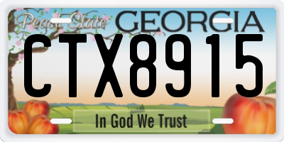 GA license plate CTX8915