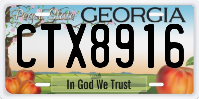 GA license plate CTX8916