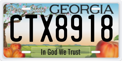 GA license plate CTX8918