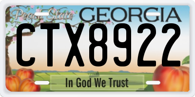 GA license plate CTX8922