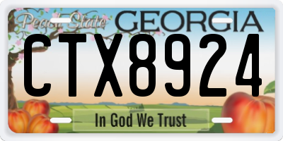 GA license plate CTX8924
