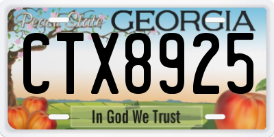 GA license plate CTX8925