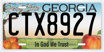 GA license plate CTX8927