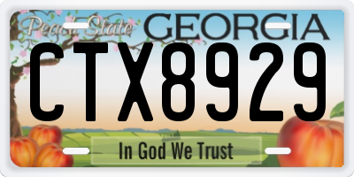 GA license plate CTX8929