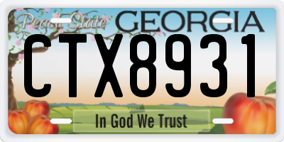 GA license plate CTX8931