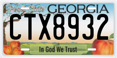 GA license plate CTX8932
