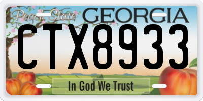 GA license plate CTX8933
