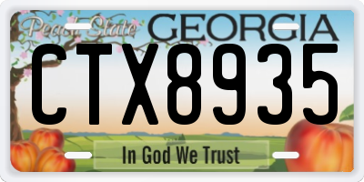 GA license plate CTX8935