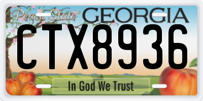 GA license plate CTX8936