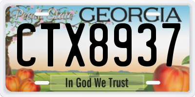 GA license plate CTX8937