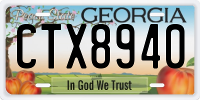 GA license plate CTX8940