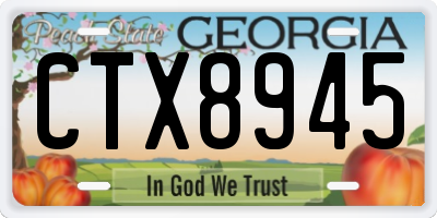 GA license plate CTX8945