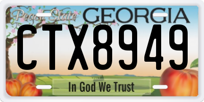 GA license plate CTX8949