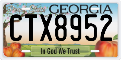 GA license plate CTX8952