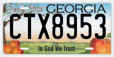 GA license plate CTX8953