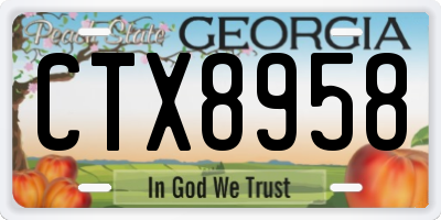 GA license plate CTX8958