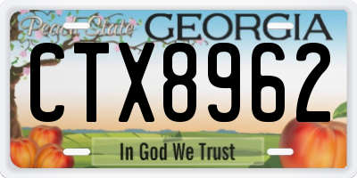 GA license plate CTX8962