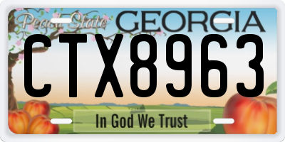GA license plate CTX8963