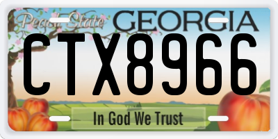 GA license plate CTX8966