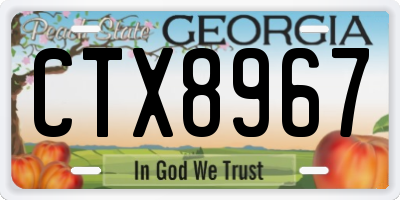 GA license plate CTX8967