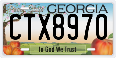 GA license plate CTX8970