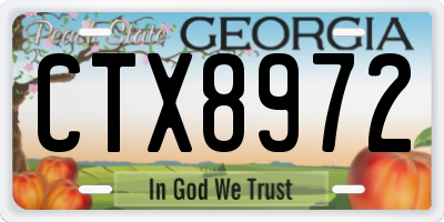 GA license plate CTX8972
