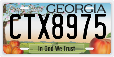 GA license plate CTX8975