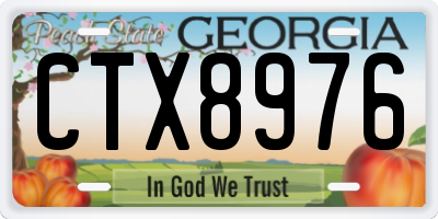 GA license plate CTX8976