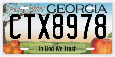 GA license plate CTX8978
