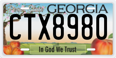 GA license plate CTX8980
