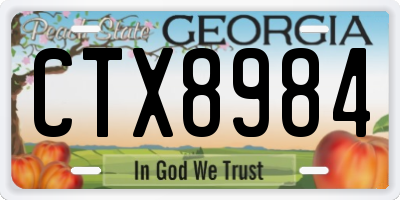 GA license plate CTX8984