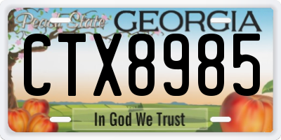 GA license plate CTX8985