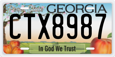 GA license plate CTX8987