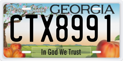 GA license plate CTX8991