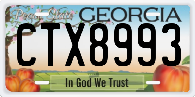 GA license plate CTX8993