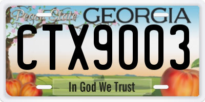 GA license plate CTX9003