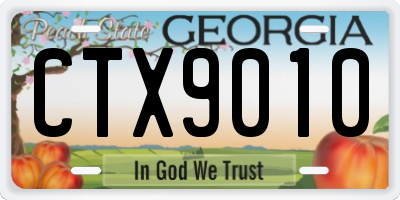 GA license plate CTX9010