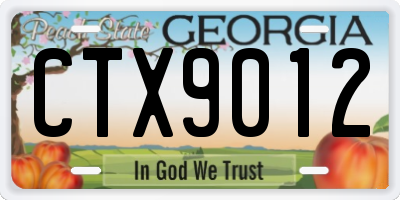 GA license plate CTX9012