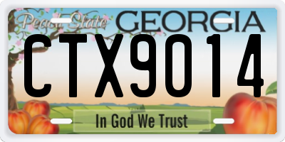 GA license plate CTX9014